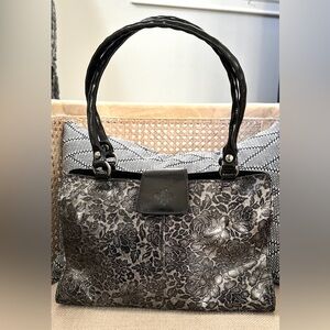 Patricia Nash Rienzo Glitter Rose Satchel EUC!